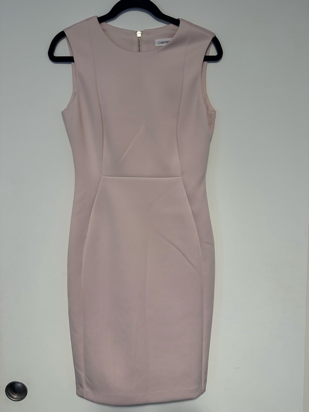 Calvin Klein Sleeveless Sheath Dress in Blush Pink